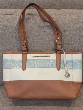 Brahmin Medium Arno Tote Tricolor Crocodile Embossed Leather